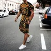 Contuillés masculins D Les ensembles de survêtement de cou rond décontracté imprimées Summer T-shirts Shorts 2 pièces costumes de mode Vêtements de rue de luxe