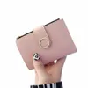 nouveaux portefeuilles de femmes courtes fi simple mignon petits portefeuilles féminins supportez le porte-carte de carte en cuir 071n #