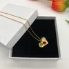 Designer Love Gemstone Necklace Heart Shaped Pendant Necklaces Womens Fashion Gems Neck Chains Metal Forge Gold Silvery Necklaces Charm Neck Lace