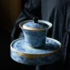 Boutique retrò ceramica blu e bianca gaiwan cinese fatto a mano puer kung fu set tè tea cerimonie accessori bevande bevande