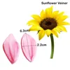 3 Stile Sonnenblumenblütenaderer Silikonform Fondant Zuckerhandwerk Gumpaste Harz Ton Wasserpapier Kuchen Dekorieren Werkzeuge M2316