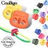 100pcs Plastic Spring Cord Lock Shoes Lace Stopper Toggle Clip Clamp Blocker Retainer for Rope Paracord Lanyard Free Shipping