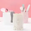 빈티지 꽃 조각 패턴 메이크업 브러시 스토리지 박스 브러시 펜필 저장 냄비 홀더 컨테이너 데스크 주최자 선물
