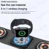 Carregador sem fio de couro dobrável Chargers para iPhone 12 13 14 Pro Max Portable 3in1 Carregador para Apple Watch AirPods Pro
