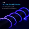 2.4A Streamer LED Magnetic Mobile Ladekabel für iPhone Samsung Oppo Micro USB Typ C Fließender Lichtmagnetladungsdraht