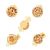 1set 18K Altın Kaplama Bakır Takı Bulguları Çiçekler toka kancaları DIY kolye bilezik zinciri mücevher yapımı için son konektörler