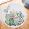 Cactus à fleurs serviette de plage ronde d'été avec sac à dos serre de baignoire serviettes de douche de baignoire canapé canapé-tapis avec glands