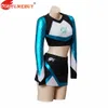 Kvinnors Euphoria Cheerleader Uniform Euphoria Maddy Outfit Crop Top med minikjol Set School Girls Musical Sports Team Suit