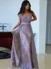 Robes de fête Lorie Elegant Evening sirène en dentelle appliquée robe de bal perlé robes de occasion spéciale avec train détachable 2024