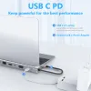 Stations 11in1 Type C Hub Expansion Dock Dock Acossé Station d'amarrage HD 4K VGA 3.5 mm Audio RJ45 USB PD Charge USB C Hub pour ordinateur portable MacBook