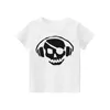 T-shirts 2024 New Fashion Kids T Shirt For Boys Black White Gray Short Sleeve Children Clothes Rock Print Boy T Shirt For Girls Tops 240410