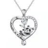 Nouveau coeur en forme d'eau Diamond Pendant Allant Painted Huile National Treasure Panda Collier pour femmes