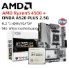 Moderbrädor Ny AMD R5 4500 CPU +ONDA A520Plus 2.5G Socket AM4 White Motherboard DDR4 64GB PCIe 3.0 M.2 Desktop Mainboard Overlocking