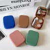 Pure Color Frosted Contact Linsen Case weibliche kompakte und einfache Farbkontaktlinsen Aufbewahrungsboxzubehör für Kontaktlinsen