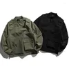 Herrenjacken Japanische Werkzeugjacke Herren Retro Tactical Pilot Bomber Coats Mehrere Taschen Weste und ungezwungener Pullover zweiteiliger Unisex