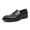 Mode penny loafers lederen mannen schoenen eenvoudige puntige teen slip op kleding zakelijk pak casual feest bruiloft voor man 240407