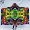 Cool Psychedelic Graffiti Character Hooded Blanket Adult colorful child Sherpa Fleece Wearable Blanket Microfiber Bedding c-009