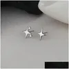 Boucles d'oreilles Stud Korea Trend Lucky Four Star for Women Fashion Fashion Elegant Temperament Hip Hop ASYMETRIC STARS BROUPES BIJELRES CADEAU DE DEL DHFIL