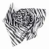 Szals sodial (r) czarno -biały szyfon zebra stripe damskie szal szalik torba Paszmina diftl2404