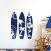 Grande conjunto de 3 adesivos de parede de pranchas de surf quarto quarto de estar de estar no verão praia sport sport parede decalque infantil quarto infantil vinil t295m