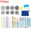 35pcs Mandala Dotting Tools Kit Painting Graffiti Mit de pelle de pelle