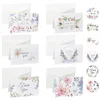 24/48 Set Ins Flower Thank You Carte Enveloppe Sticker Set Simple Creative Holiday Blessing Card Message carte DIY Party Decor