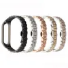 Silver Metal Mi Band 7 6 Strap Bracelet voor Xiaomi Mi Band 4 5 Miband Watchband met gereedschap Luxury Metal Watch Band for Men Women