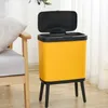 15l Morandi Couleur de cuisine européenne poubelle peut ménage poubelle à longues jambes à longue plaques avec couvercle de la cuisine de cuisine poubelle de chambre à coucher