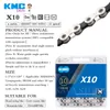 KMC X9 X10 X11 Bisiklet Zinciri 116 Bağlantılar MTB SRAM 9S 10S için 11 Hız Gümüş Gray Bisiklet Zincirleri 9V 10V 11V