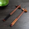 Boglioni in legno naturale all'ingrosso set di bacchette in stile giapponese filo nero e filo marrone durevole set di posate