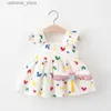 Mädchenkleider 2pcs/Set Sweet Heart Baby Girl Kinder Kinder Kleidung Sommer Kleinkind Kleid für Mädchen dünne Baumwollkinder kommen Anzug 0 bis 3 y Senden Taschen L47