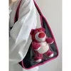 Totes MBTI милый лот лот женский плечо для плеча Canvas Casual College Style Doll Tote Harajuku Fashion 2024