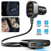 6.2a carregador de carro celular de carregamento rápido Smart 31W Multifuncional 1,5m Cabo 5 Adaptador de portas USB para iPhone Samsung Xiaomi