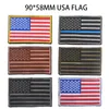 Reflective American Flag Embroidered Patches United States US Flags Tactical Military Patch PVC Rubber Brodery Badges