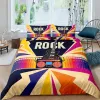 Rock Music Duvet Capa King Jazz Music Bedding Conjunto para adolescentes Hip Hop Graffiti COBERTO COBERTURA NOTAS DE MÚSICA