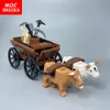 Set Sale Moc Bricks Cattle Horse Cart Oxen Town Farm House Accessory Assembled Building Block Toys Kids Gift Plastic Dolls