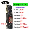 20Pcs, USB Charging Port Microphone Dock Connector Board Flex Cable For Motorola Moto E4 E6s E20 E30 E5 E6 E7 Plus Power Play go