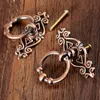 DRELD 2Pcs Antique Furniture Handles Vintage Cabinet Knobs and Handles Kitchen Cupboard Dresser Door Drawer Ring Pull Handles