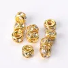 10pcs Rondelle 8mm 10mm Crystal Ball Hollow Metal Loose Spacer Beads for Jewelry Making DIY Crafts Findings