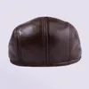 Ball Caps Genuine Leather Cowhide Baseball Cap Men Warm Sboy Beret Ear Flap Dad Gift Brand Classic Retro Sun Hat Wholesale