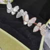 Haut de gamme de créateurs de marque Vancefe pour femmes 925 Sterling Silver Diamond Inlaid Double Butterfly Ring Femme Natural White Senior Brand Logo Designer Bijoux