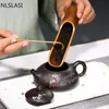 Autêntico Yixing Tea Pot Purple Clay Stop Scoop Belming Raw Ore Black Clay Tea Set