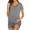 Domande in gravidanza vestiti di maternità top per allattamento t-shirt al seno in gravidanza top di maternità tees soild color estate camicia