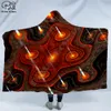 Cool Psychedelic Graffiti Character Hooded Blanket Adult colorful child Sherpa Fleece Wearable Blanket Microfiber Bedding c-009