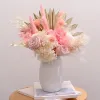 Palmfläkt Blad Rose Heminredning Hydrangea Torkad Flower Pampas Grass Decor Eucalyptus Löv bröllop Archrangement Dekoration