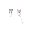 Korean Bow, Zircon Tassel, Earhole Free Ear Clip, Light High Grade Earrings, Small and Sweet Earrings for Women