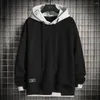 Erkek Hoodies Erkekler Sıradan Harajuku Hoodie Düz Renk Moda Giyim Üstler Pullover İlkbahar ve Sonbahar Sweatshirt 2024