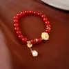 Red Agate Bowknot Flower Bracelet Fashion Personality Handstring China-chic eenvoudig veelzijdig handkleding meisje