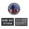 Meme War Veteran Us American Flag broderade lappar Taktisk militär patch service hundtyg Armband Hero Biker Patch Badges