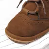 First Walkers Kidusn Born Baby Boy Girl Scarpe Crib Toddler Infant Leather Sport Lace-Up Solle Stivali Anti-Slip High High 0-18m